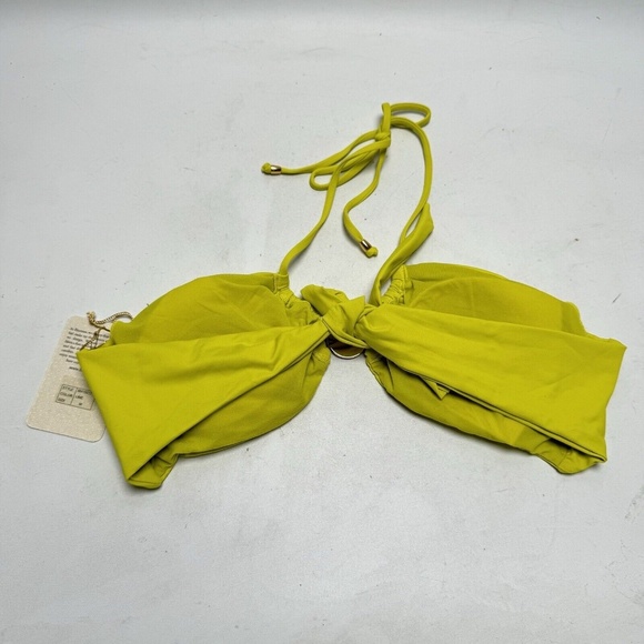 NEW BLUMOSS CARENA HALTER HIPSTER TOP - LIME YELLOW - Picture 9 of 11